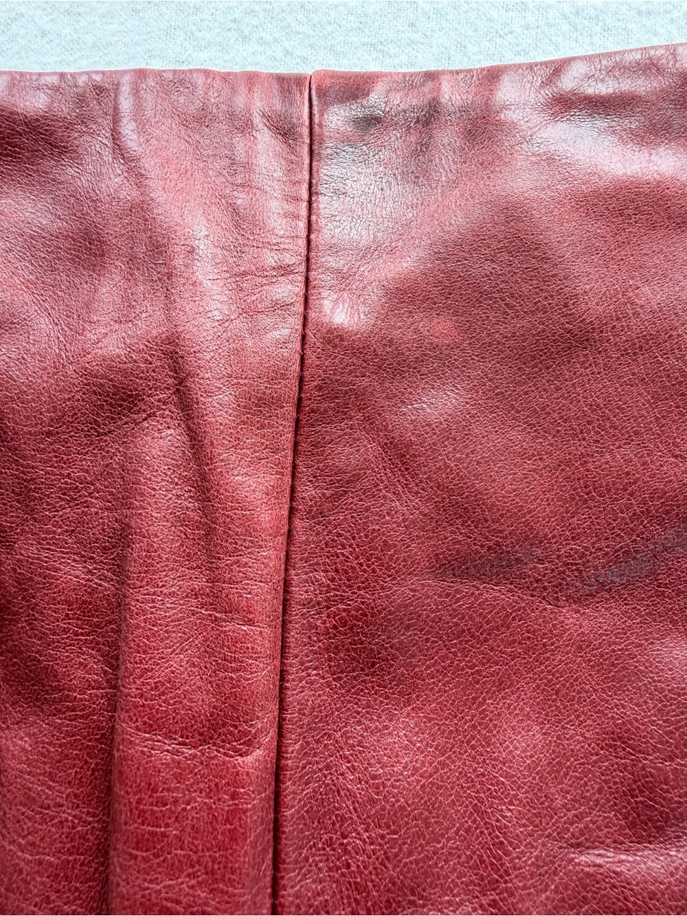 Vintage Parallel Red Patina Leather Pants Y2K Straight Leg Pants Size 4 - Picture 11 of 16